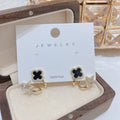Black flower and star-Earring