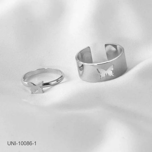Butterfly couple ring set of 2